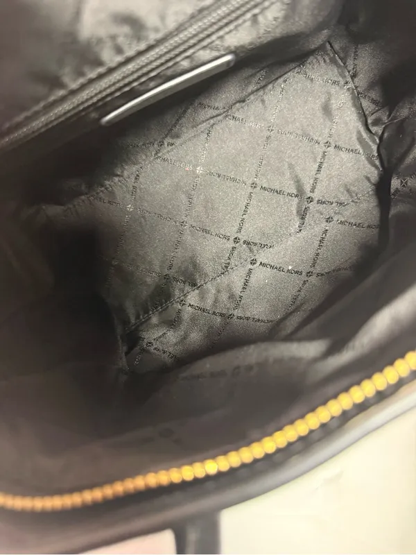 Michael Kors Avril Small Black Pebbled Leather & Suede Satchel - Image 13