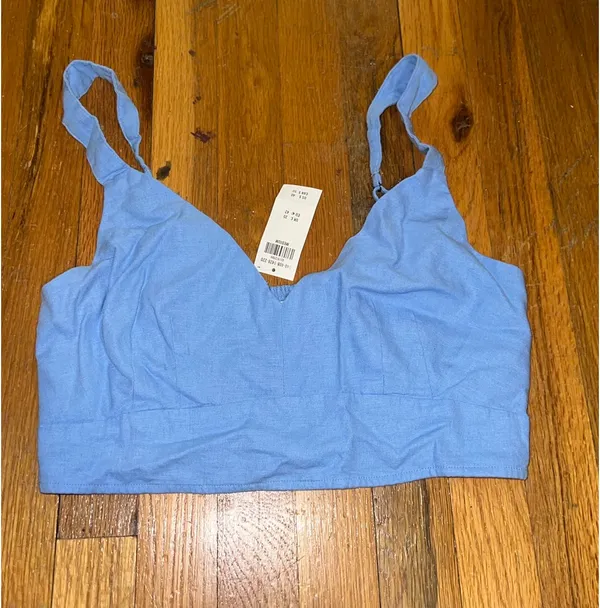 Abercrombie blue linen top - Image 3