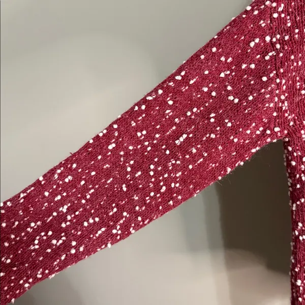 Andree by‎ Unit Bobble Speckled Sweater Size M Maroon White Oversized Cozy Knit - Image 4