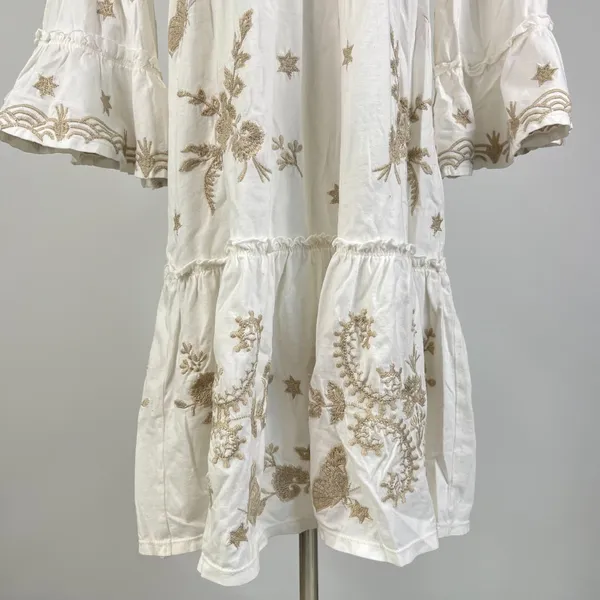 NWOT JOHNNY WAS Floral Embroidered Cotton V-Neck Knee-length Dress Size S - Image 4