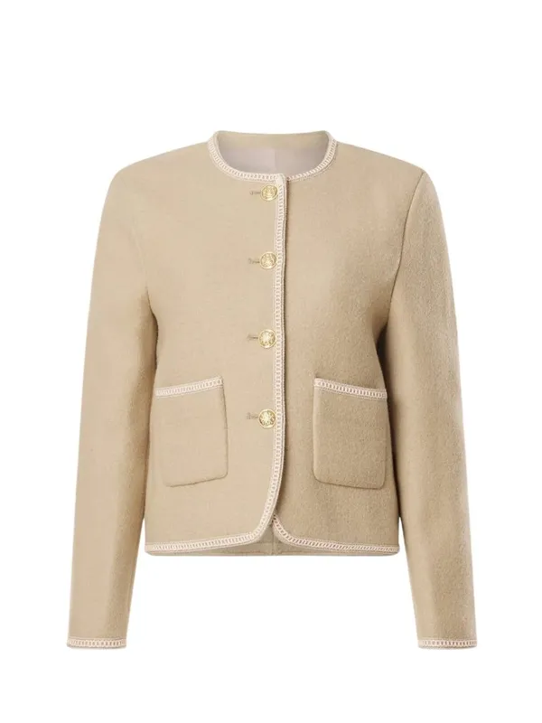 DUNST Beige Tweed Boucle Jacket in Small Womens Wool Jacket - Image 10