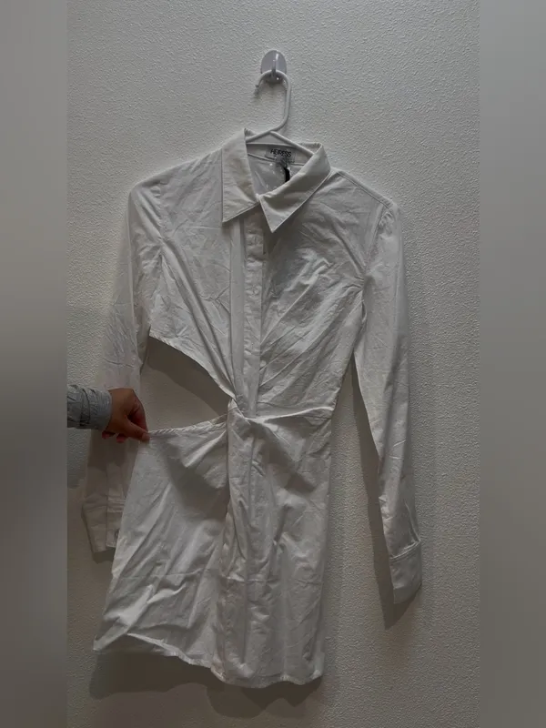 Heiress Beverly Hills White Chain Shirt Dress size XXS - Image 2