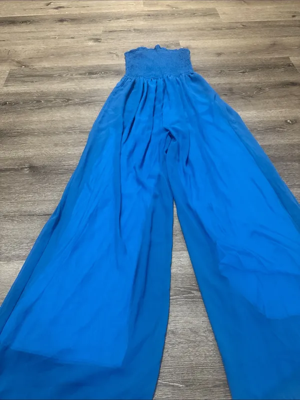 Strapless Wide-Leg Jumpsuit in Cobalt Blue - Image 5
