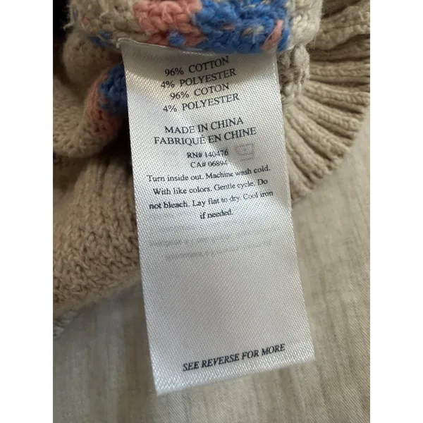 Faherty Striped Crewneck Sweater Womens XL Rainbow Stripe Coastal Cotton - Image 10