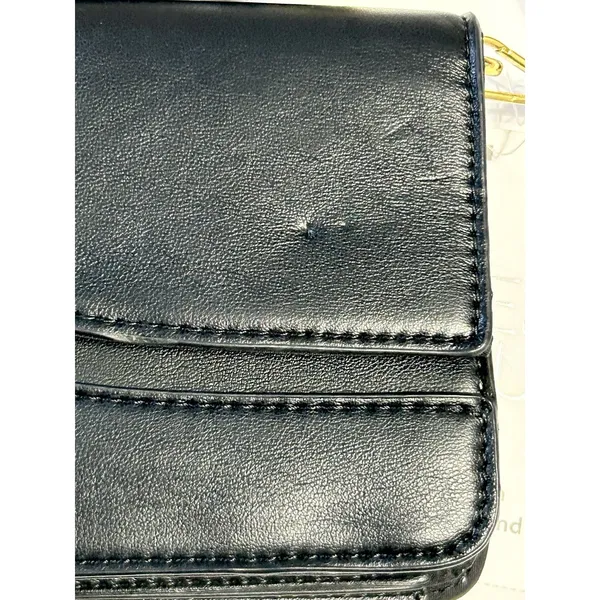Time and Tru Eden Flap Wallet Crossbody Bag Black Faux Leather Clutch Purse NWT - Image 2