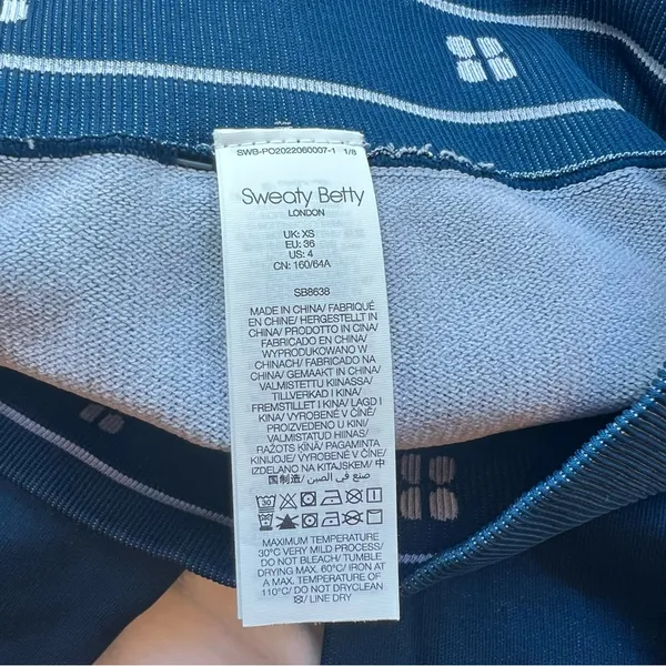 Sweaty Betty Sculpt Base Layer 7/8 Leggings in Deep Blue - XS - NWT - Image 6