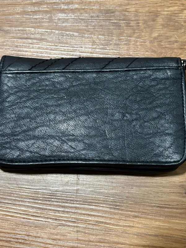 Jessica Simpson Black Checkbook Wallet Leopard Print Interior Faux Leather - Image 6