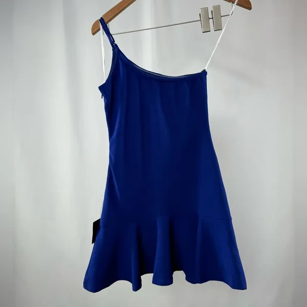 NWT Lulus‎ Glamour Goals One-Shoulder Mini Dress in Cobalt Blue Size Extra Small - Image 7