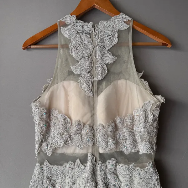 Aspeed Boho Moody Prom Lace Beaded Mermaid Gown Large Champagne‎ - Image 7
