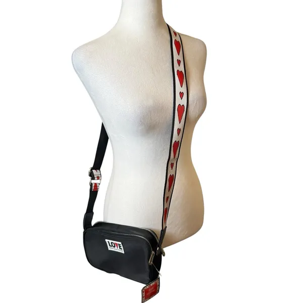 Brighton Love Essentials Crossbody Bag Purse Black Hearts NWT Casual - Image 3