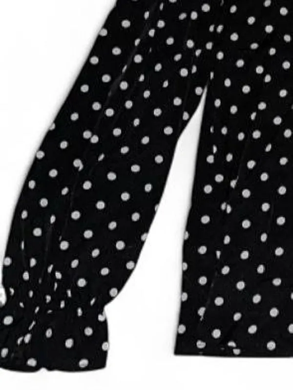 SheIn Maternity Black & White Polka Dot Long-Sleeve Ruffle Blouse - Image 6