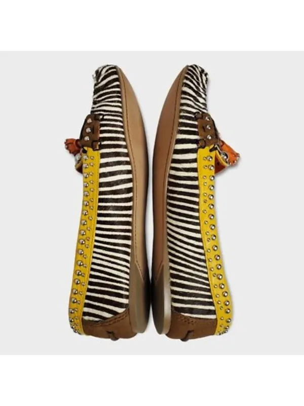 Sam Edelman Aurora Leather Zebra Animal Print Cow Hair Tassel Loafers Sz 7.5M - Image 10