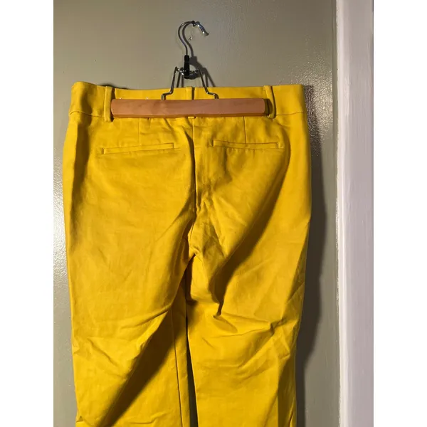 Loft Women's Sz 4 Petite Marisa Fit Cropped Riviera Pant Mustard Yellow Mid-Rise - Image 8
