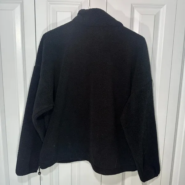 Wilo The Label Fleece Pullover Womens Medium Black Snap Mock Neck Sherpa‎ Jacket - Image 5