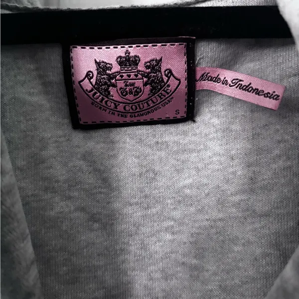 Juicy Couture Gray Hoodie with Pink Label - Image 3