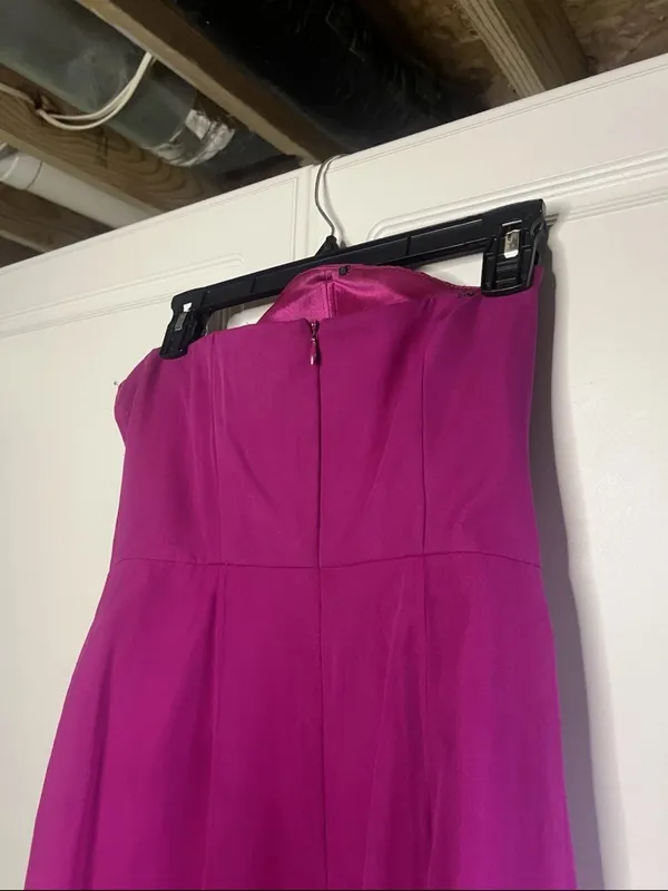 Y2K Kurt Thomas 100% Silk Strapless Ruffle Cocktail Dress - Image 10