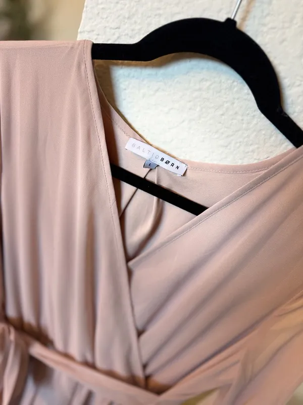 BalticBorn Lydiah Long Sleeve Chiffon Maxi Blush Pink - Image 3
