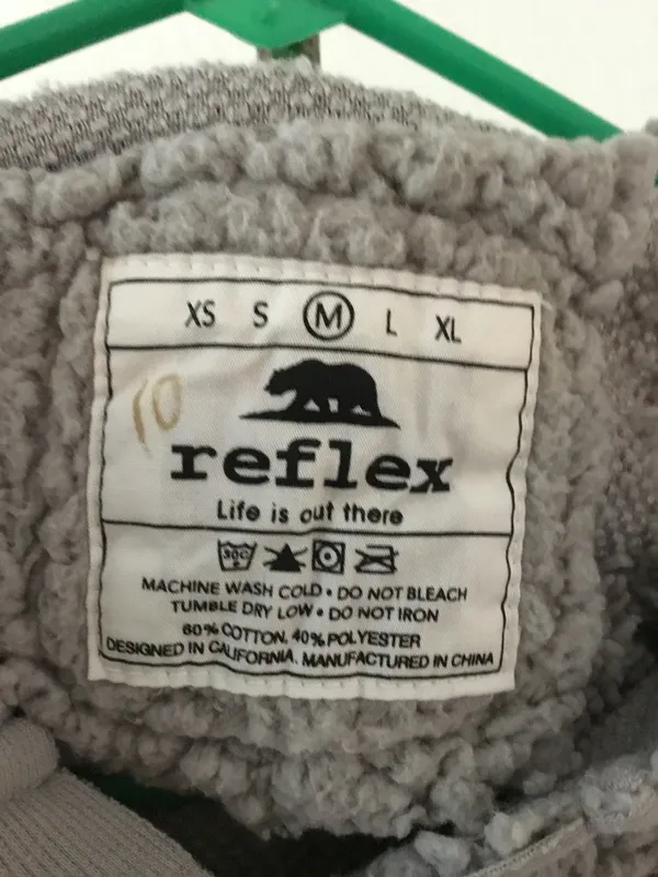 Reflex Hoodie Women's M Gray Cotton Fleece-Lined Drawstring Sweatshirt Workout - Image 4
