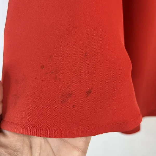 Apt. 9 XL Blouse Bell Sleeve Keyhole Back Stretch Career Red Flowy Holiday - Image 6