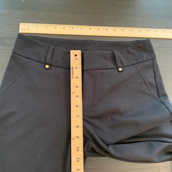 Michael Kors Women Black Ankle Dress Pants Gold Hardware Stretch Size 6 Nautical - Image 9
