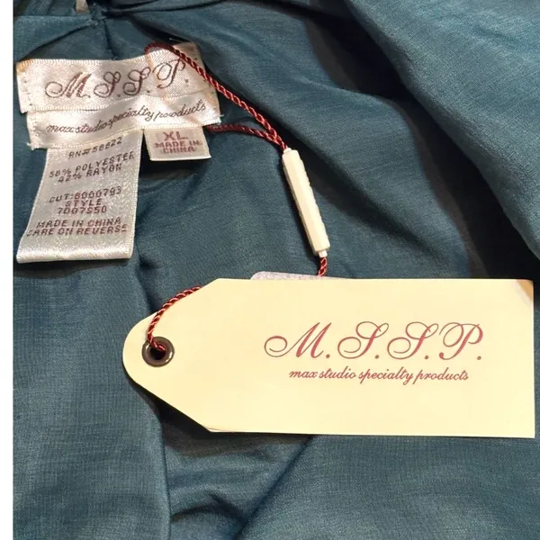M.S.S.P. Max Studio Speciality Products XL Emerald Green Ruched Draped Dress NWT - Image 4