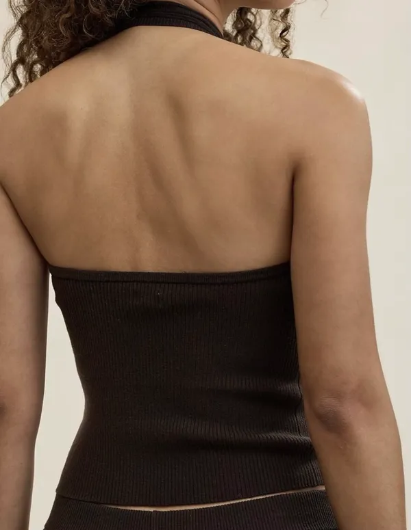 Aerie Black Sweater Halter Tank Top - Image 5