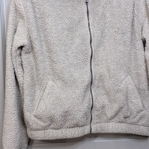 Abercrombie & Fitch Sherpa hoodie Women Large Soft a&f Langenlook gorcpore cream - Image 7