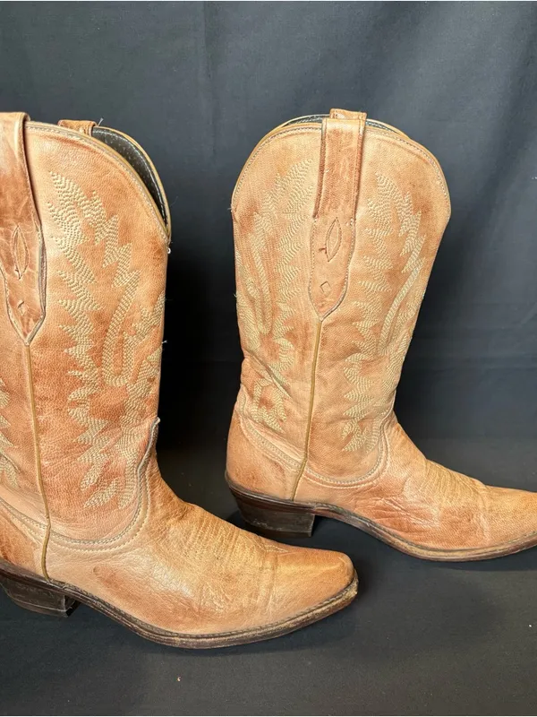 Pecos Bill size 6 Classic Tan Copper Leather Western Cowboy Boots - Image 2