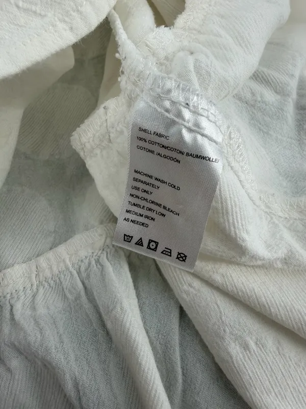 Anthropologie Isabella Sinclair Belia Peplum Popover Cotton White Dot Button Top - Image 9