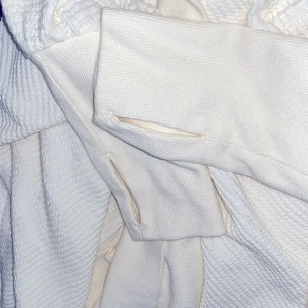 Wonderly oversized ivory color waffle knit sweater cardigan size small - Image 7