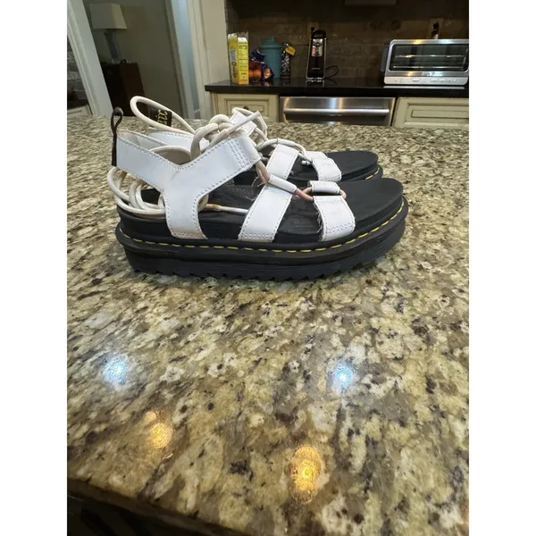 Dr. Martens Nartilla White Leather Lace-Up Gladiator Sandals Women's Size 7 - Image 4