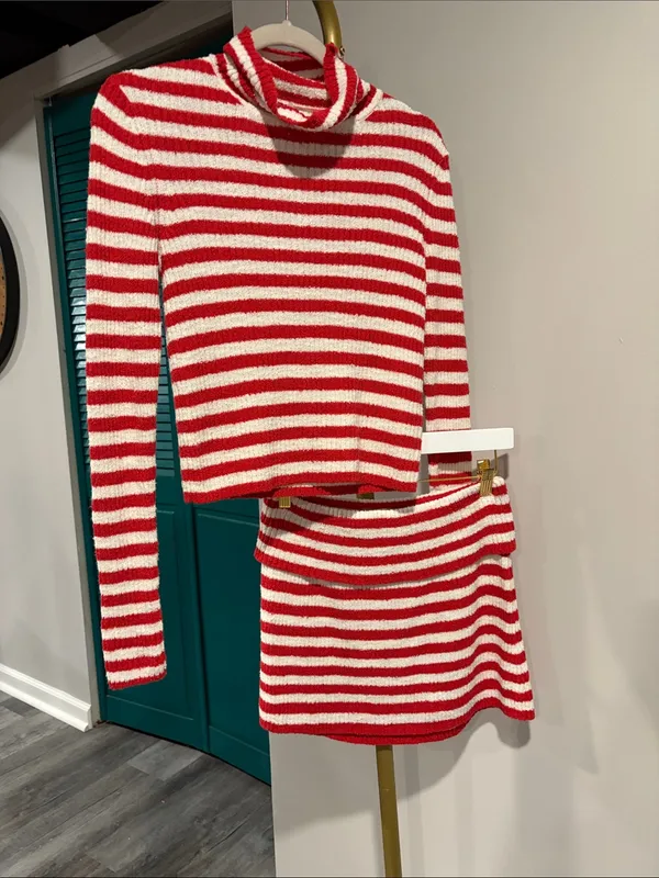 Free People NWOT Free-est Super Stripe Sweater Set, size small - Image 4