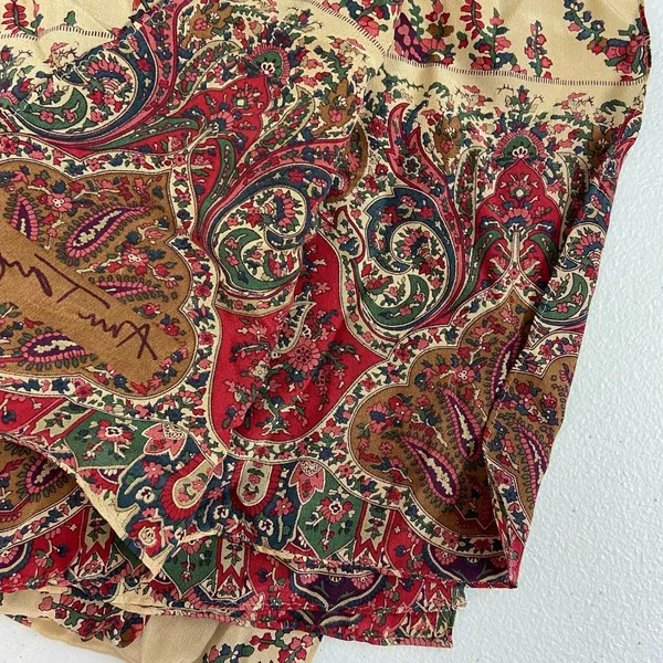 Ann Taylor women's beige red paisley print lightweight satin scarf‎ accessories - Image 4