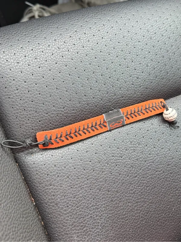 MLB Orange and Black San Francisco Giants Leather Cord Bracelet - Image 2