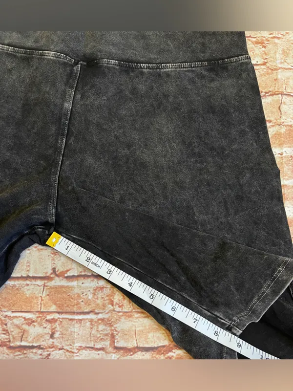 Boutique High-Waisted Washed Black Biker Shorts - Image 3