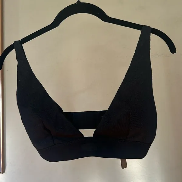 Skims Women's Soot Cotton Rib‎ Plunge Adjustable Bralette Size L NWT - Image 4