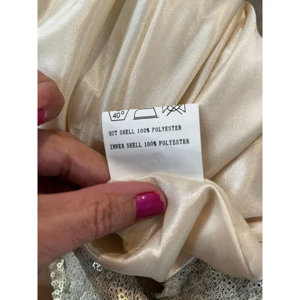 Revelry Dawson Champagne Gold Sequin Maxi Dress Sz 14 Bridesmaid Formal Gown New - Image 9