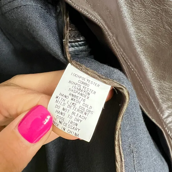 209 WST New York Vegan Leather Moto Jacket Size 8 - Image 4
