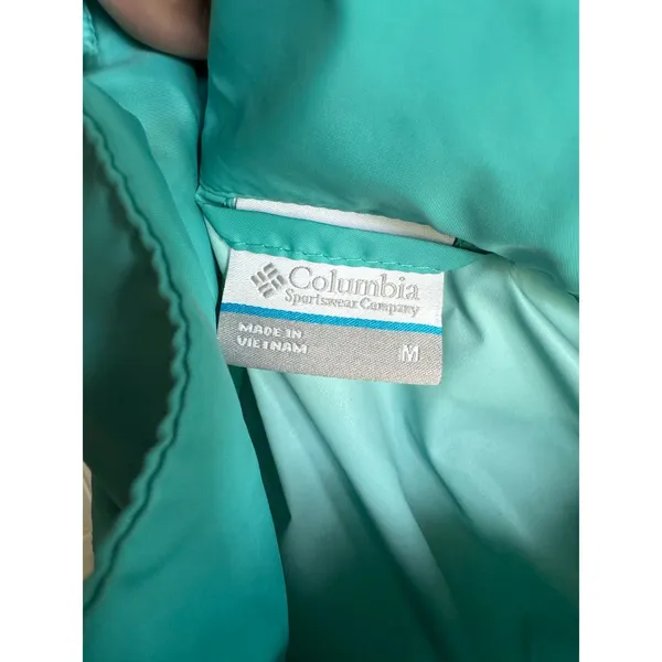 Columbia Women's Teal Rain Jacket M Lightweight Hooded Windbreaker‎ Full Zip - Image 11