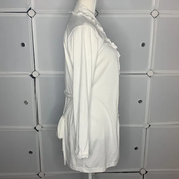 Rampage Bridal White Ruffled Belted Bride Robe Size Small - Image 9