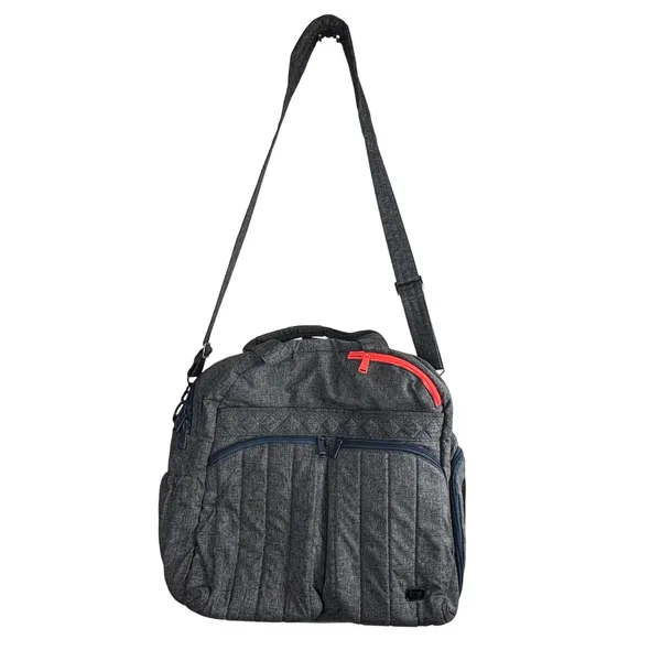 Lug Boxer Overnight Athletic Gym Bag Heather Grey Quilted Travel Shoe compartmen - Image 2