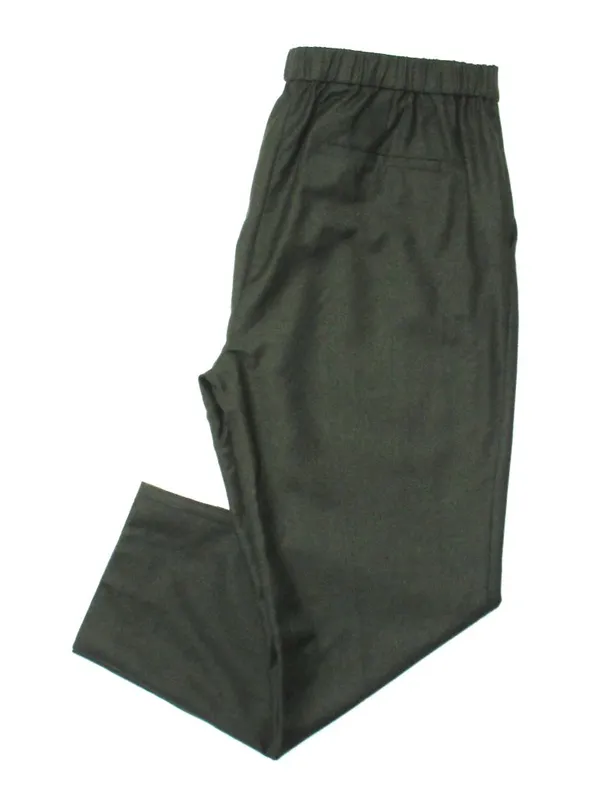 NWT Theory Treeca Pull-on in Hunter Green Sleek Flannel Wool Taper Crop Pants 10 - Image 8