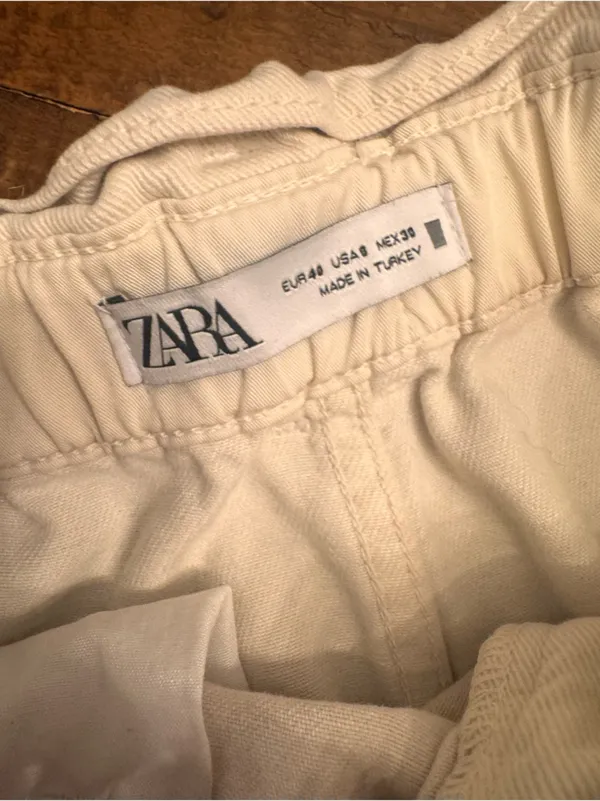 ZARA High-Waist Shorts with Woven Tan Belt - Image 4