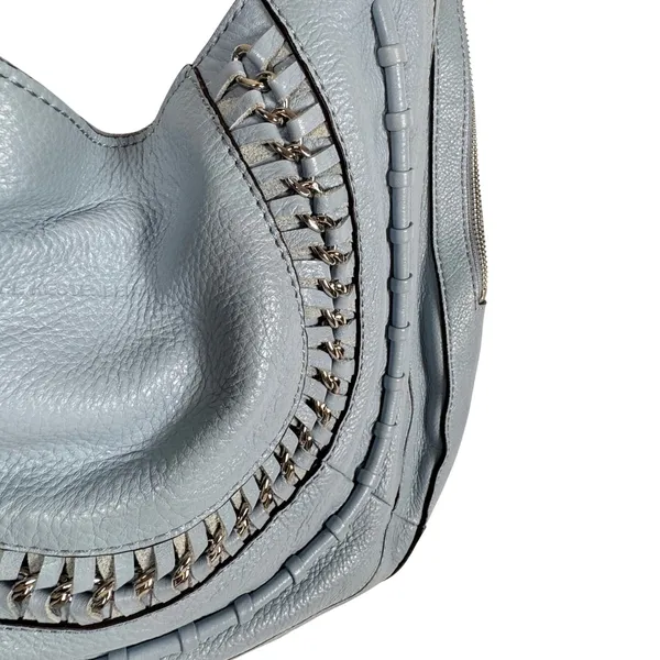 Aimee Kestenberg Tamitha Light Blue Pebbled Leather Hobo Shoulder Bag Festival - Image 2