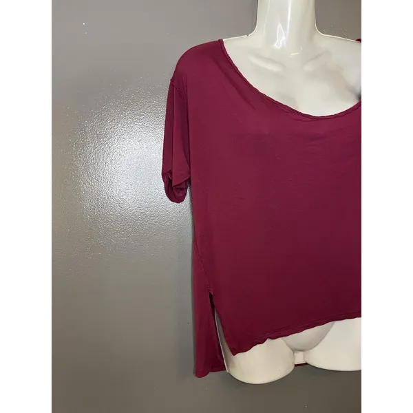 We The Free Shirt Womens Small Red Scoop Neck Short Sleeve Relaxed Tee Top - Image 3