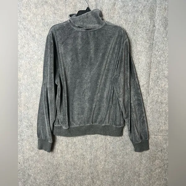 Polo Ralph‎ Lauren Woman Size Medium Gray velour quarter-zip pullover - Image 7