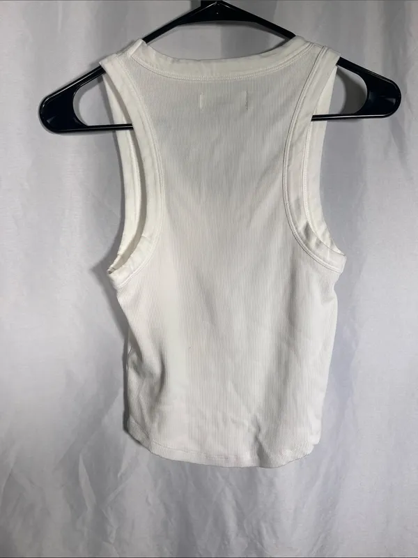 L*Space Womens Cotton Red Bow White Ribbed Tank Top Medium - Image 4