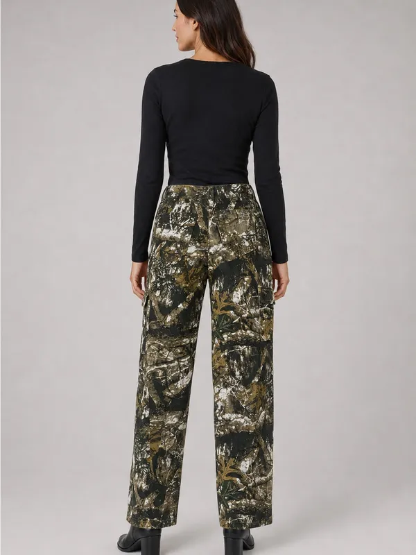 Kids Camo Cargo Pants - Green/Tan/White - Image 4