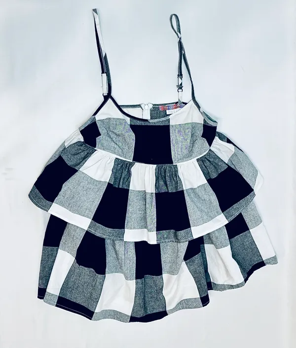 Urban Renewal Remnants Blown Out Gingham Tiered Mini Dress - XS - Image 5