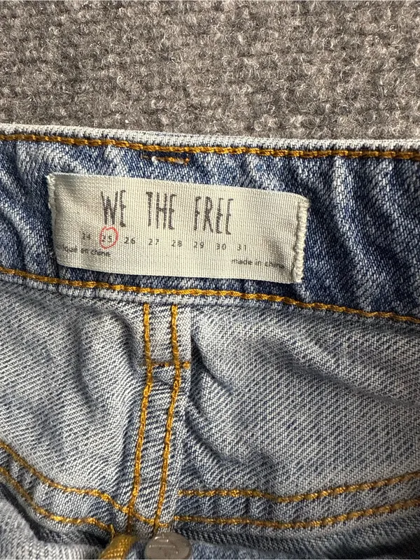We the Free by Free People Woman Size 25 two-tone light wash denim mini Skirt - Image 5